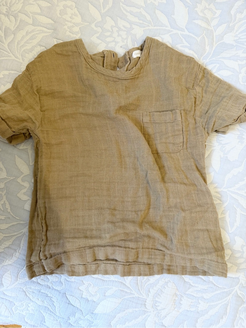 Jamie Kay 4T cotton gauze tan t shirt